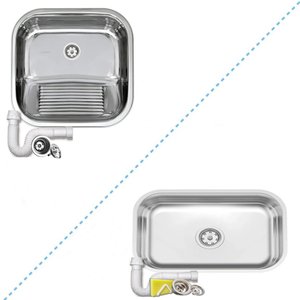 Kit Tramontina Polido Tanque 40x40x21,5 + Cuba N2 56x34x14cm