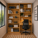 Ver imagem 4 de Escrivaninha com Painel e Aéreo MDF Altezza Belmax:Freijó