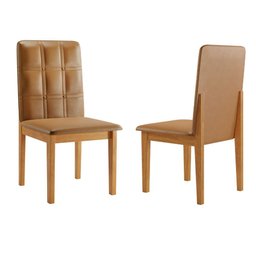 Conjunto 2 Cadeiras Ágata JCM Cinamomo Couro Caramelo JCM Movelaria - 2