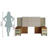 Cabeceira Casal Extensível com 2 Mesas de Apoio Ripado e Estofado Cinamomo/Off White Suíça RV Mó - 5