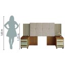 Ver imagem 6 de Cabeceira Casal Extensível com 2 Mesas de Apoio Ripado e Estofado Cinamomo/Off White Suíça RV Mó