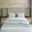 Ver imagem 2 de Cabeceira Casal Extensível com 2 Mesas de Apoio Ripado e Estofado Cinamomo/Off White Suíça RV Mó