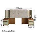 Ver imagem 4 de Cabeceira Casal Extensível com 2 Mesas de Apoio Ripado e Estofado Cinamomo/Off White Suíça RV Mó