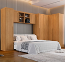Ver imagem 1 de Dormitório Modulado Dallas 8 Peças Cinamomo - Benetil