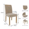 Kit Conjunto Sala De Jantar Mesa Quadrada 94 Cm Com 4 Cadeiras Tampo MDF Marrom Madeira Off White - 4