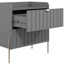 Ver imagem 2 de Kit 2 Mesas de Cabeceira Venus 60cm com Base Champagne:cinza