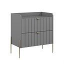 Ver imagem 5 de Kit 2 Mesas de Cabeceira Venus 60cm com Base Champagne:cinza
