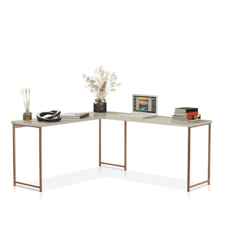 Mesa em L sem Prateleira Office em Mdf Estilo Industrial Klm Store