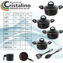 Ver imagem 2 de Jogo de Panelas Fervedor Frigideira Antiaderente 8pçs Preto