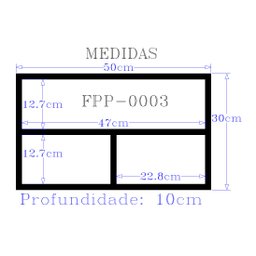Nicho Organizador para Banheiro Cozinha Sala Quarto Despensa 50x30x10 - Branco Tx - 3