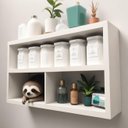 Ver imagem 1 de Nicho Organizador para Banheiro Cozinha Sala Quarto Despensa 50x30x10 - Branco Tx