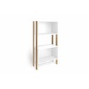Ver imagem 1 de Estante Livreiro Solteiro Rt3092 C/ 2 Nichos Rustico/branco - Movelbento