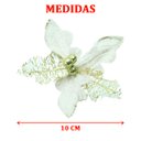 Ver imagem 3 de Kit 12 Flor Artificial Decoração Brilho Ouro Glitter 15cm
