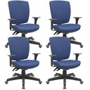 Ver imagem 1 de Kit 04 Cadeiras de Escritório Diretor Office Base Giratória Preto Alta Flexi P03 Vinil Azul - Lyam L
