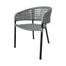 Kit 2 Cadeiras de Jantar em Corda Naútica Cinza Claro Sol Base Aluminio Preto - 2