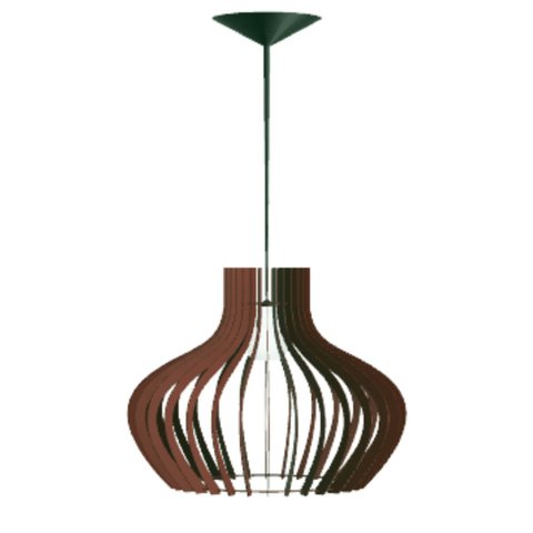 Luminária Teto tipo Pendente DECANTER MDF Completa -:Marrom