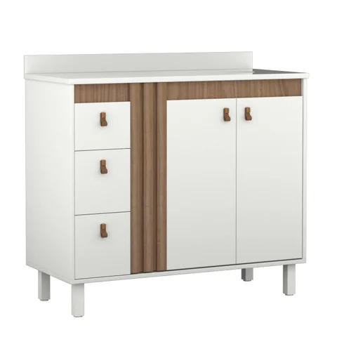 Gabinete para Banheiro com Tampo de Pedra Samir 100cm