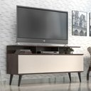 Ver imagem 1 de Rack para Tv até 50" Macaé com Pes Retro Chocolate/off White