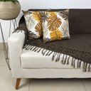 Ver imagem 2 de Kit 1 Manta para Sofá Marrom 2,40x1,80 + 2 Capas de Almofada
