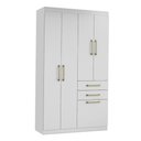 Ver imagem 1 de Guarda Roupas Solteiro Maya 5 Portas de Bater 2 Gavetas Branco Aramóveis