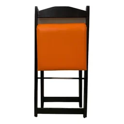 Conjunto Mesa Dobrável com 4 Cadeiras Preto Estofado Laranja - 3