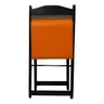 Conjunto Mesa Dobrável com 4 Cadeiras Preto Estofado Laranja - 3