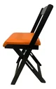Ver imagem 2 de Conjunto Mesa Dobrável com 4 Cadeiras Preto Estofado Laranja
