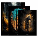 Ver imagem 4 de Kit 3 Quadro Decorativo Mountain Bike Ciclismo Bicicleta 28x20cm