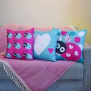 Ver imagem 2 de Kit com 3 Capas para Almofadas Decorativas Infantil Joaninhas