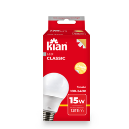 Kit 10 Lâmpada Led Classic 15w 3000k Branca Quente Kian - 7