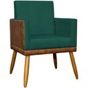 Ver imagem 5 de Kit 8 Poltronas Decorativas Modernas para Recepção Lis Corino Pé 30 Cm - Verde Suede Corino