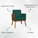 Ver imagem 2 de Kit 8 Poltronas Decorativas Modernas para Recepção Lis Corino Pé 30 Cm - Verde Suede Corino