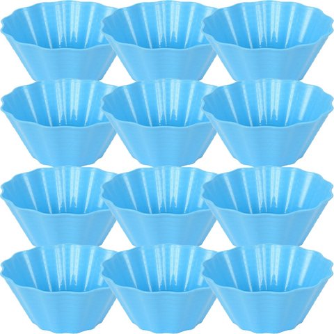 Kit 12 Tigela Pote Cumbuca Colorida Sobremesa Reutilizável