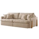 Ver mais imagens de Sofá Cama 4 Lugares Retrátil Reclinável 260cm Linho com Molas Ensacadas Atena Yescasa