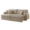 Ver imagem 7 de Sofá Cama 4 Lugares Retrátil Reclinável 260cm Linho com Molas Ensacadas Atena Yescasa