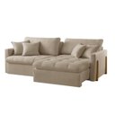 Ver imagem 2 de Sofá Cama 4 Lugares Retrátil Reclinável 260cm Linho com Molas Ensacadas Atena Yescasa