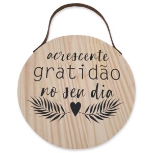 Quadro Decorativo Madeira Pinus Frase Inspiradora 28 x 28 cm