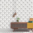 Ver imagem 1 de Papel de Parede Autocolante 3D Branco e cinza 10m