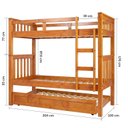 Ver imagem 3 de Treliche Solteiro Madeira Maciça com Cama Auxiliar Marrom/Castanho Claro
