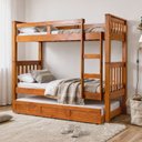 Ver imagem 1 de Treliche Solteiro Madeira Maciça com Cama Auxiliar Marrom/Castanho Claro
