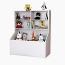 Ver imagem 2 de Organizador Infantil Branco com Nichos Estante Armário para Berçário Sala de Jogos e Quarto de Bebê