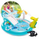 Ver imagem 2 de Piscina Inflável Playground Infantil 160L Jacaré Bomba 110V Intex
