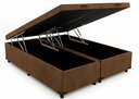 Ver imagem 1 de Cama Box Baú King Bipartido 96 Diversas Cores (193x203x42) - Suede Marrom