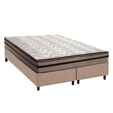 Cama Box Queen: Colchão Ortopédico Paropas D28 / Orthomedic Gold Plus Rústico Clean + Base Crc