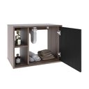 Ver imagem 3 de Gabinete Soft 600 Perffect Acetinado Nogal C-preto Ônix