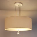 Ver imagem 2 de Lustre Pendente Com Cristal Cúpula Cáqui 50x15 3E27