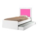 Ver imagem 1 de Cama Solteiro Bibox Luara com Auxiliar e Colchões D20 Quarto Infantil Estilo Moderno - Branco-rosa