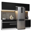 Ver imagem 3 de Armário de Cozinha Completa 260cm Branco/Preto Glamy Madesa 05