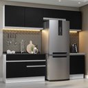 Ver imagem 1 de Armário de Cozinha Completa 260cm Branco/Preto Glamy Madesa 05