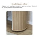 Ver imagem 7 de Penteadeira com Espelho com LED e Gaveta Organizadora e Tomada Escrivaninha Glamour Branco/Carvalho Artany